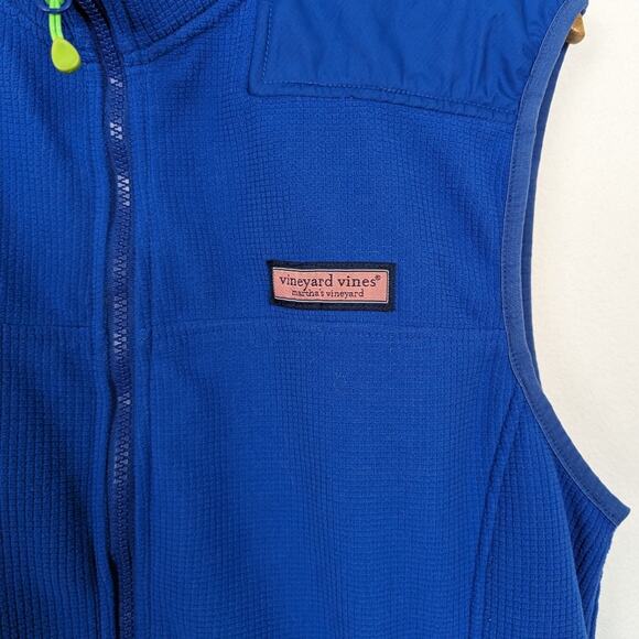 Vineyard Vines Windcrest Blue Grid Fleece Zip Up Vest Size M - Picture 6 of 8